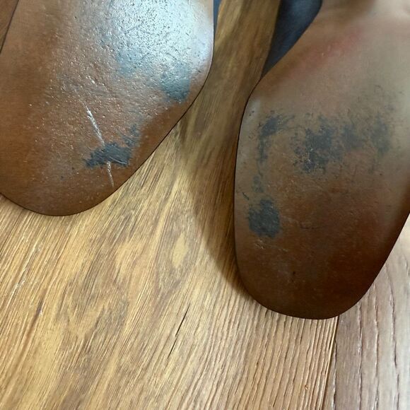 Vintage 60s 70s Imperial Block 2.5” Heel Shoes Navy Blue Black Red Grey 7 - Picture 11 of 11